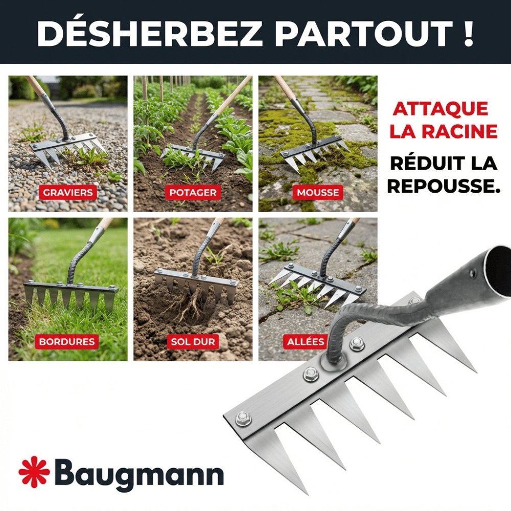 Râteau de désherbage révolutionnaire
