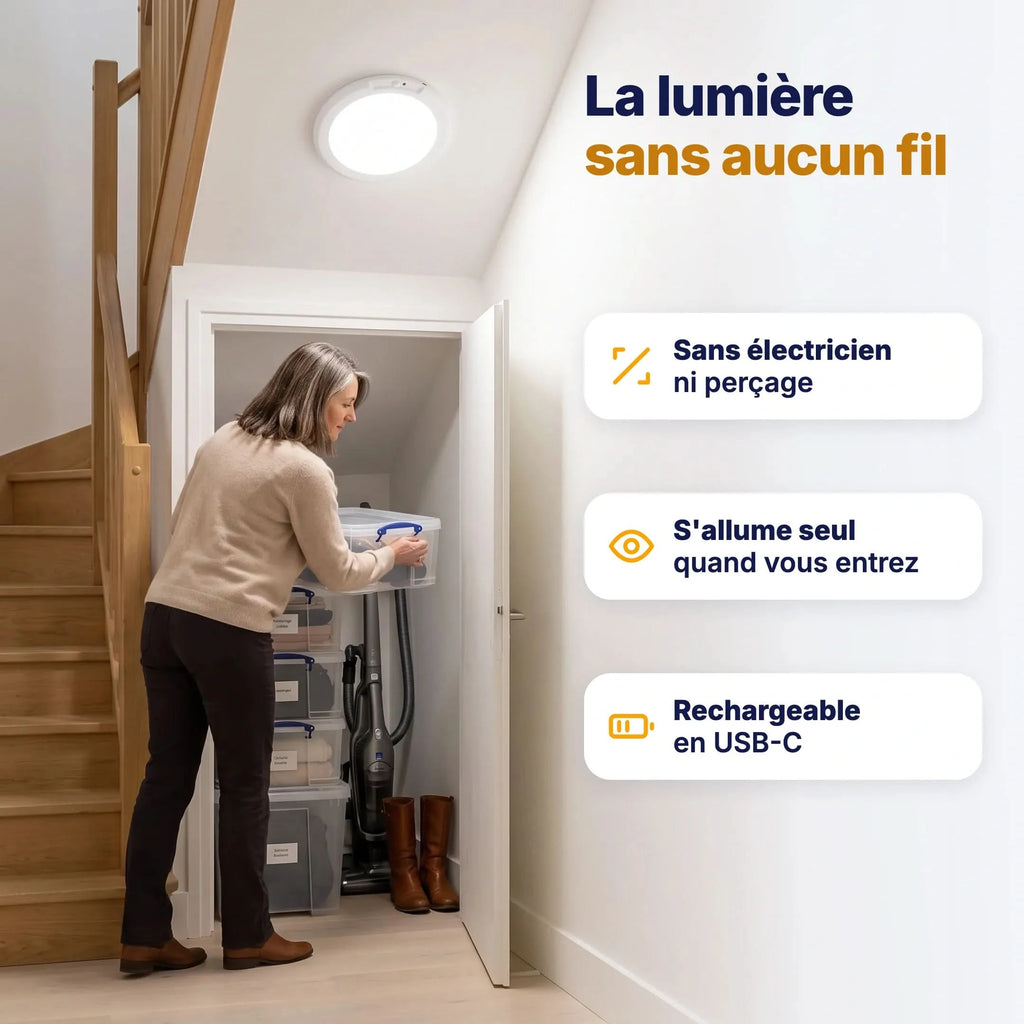 Kabellose LED-Deckenleuchte mit Bewegungssensor