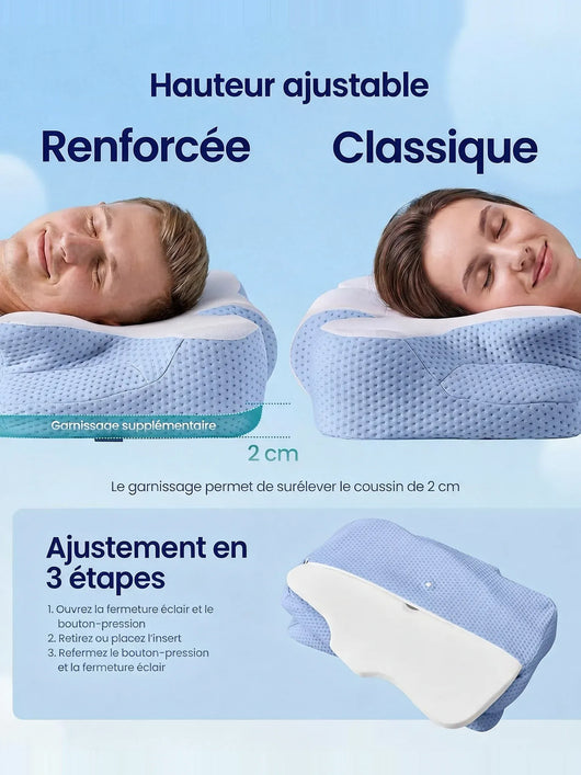 Hauteur ajustable : face renforcée ou classique, insert amovible de 2 cm