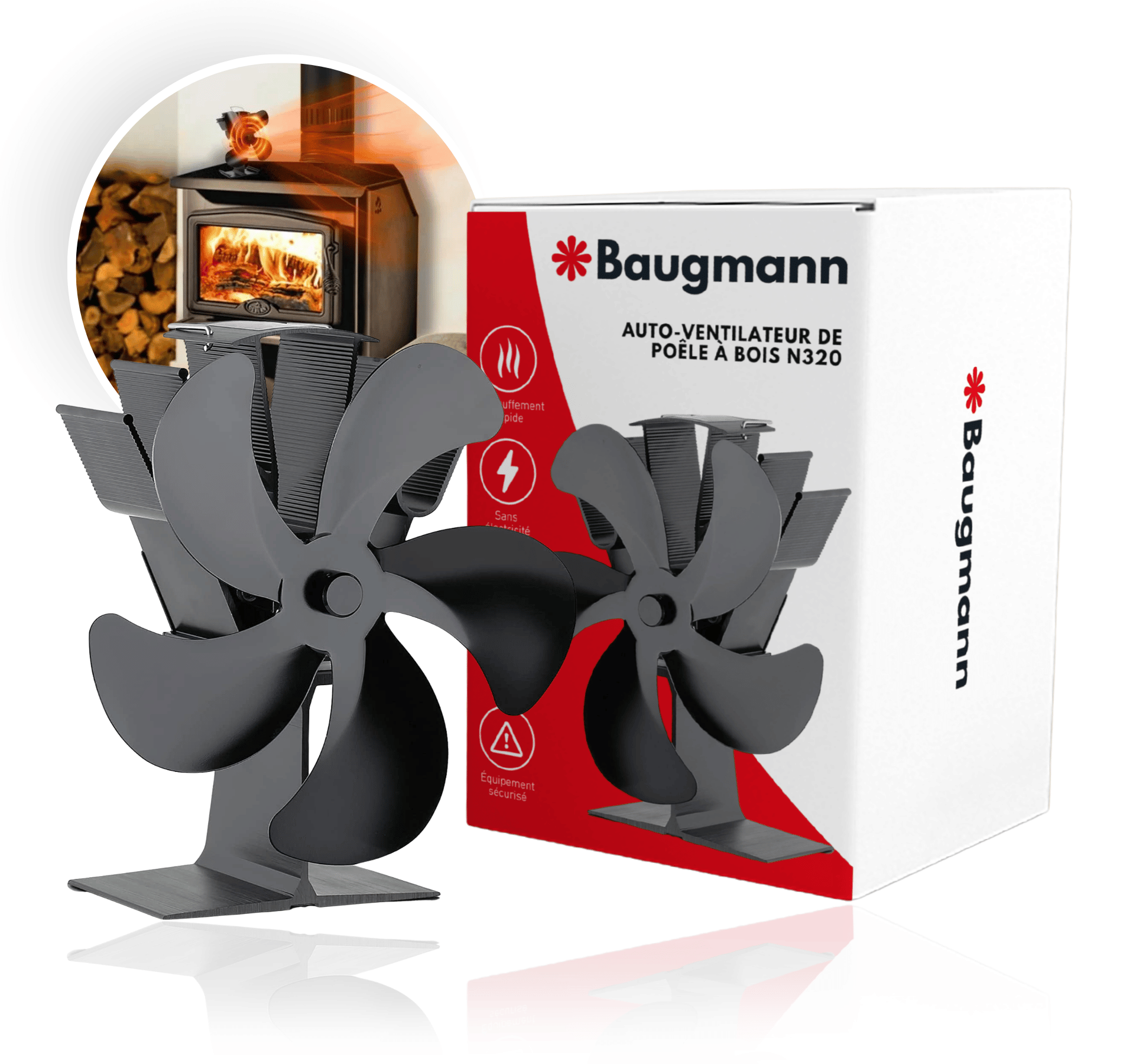 Auto-ventilateur de poêle à bois N320